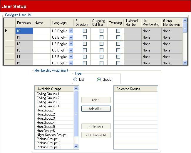 2.5 User Settings This menu is accessed from the System 20 page by selecting User Settings.