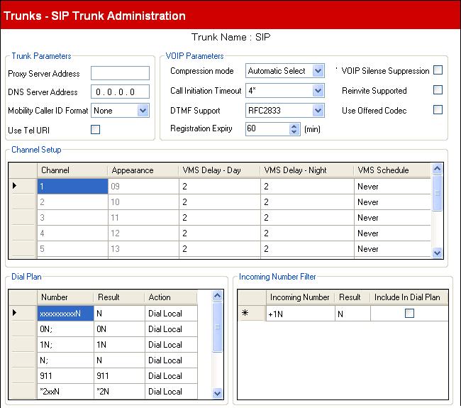 Configuration Settings: Trunks 2.9.4.1 SIP Trunk Advanced This menu cannot be accessed from the System 20 page.