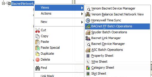 Batch Operations In BACnet FF Batch Operations view, batch operations can be invoked on selected BACnet FF devices. Following batch operations can be performed with the BACnet Batch Operations view 1.