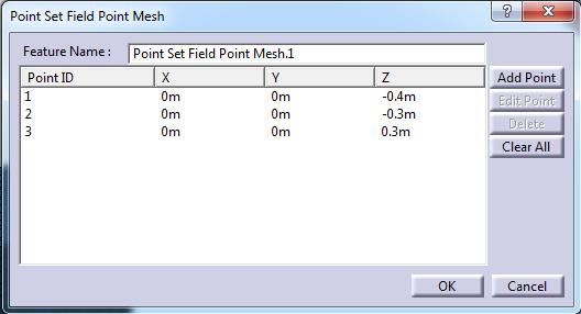 Insert > Field Point Meshes > Point Set Field Point Meshes Add two points