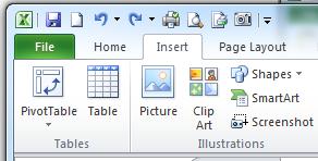 We can create a pivot table by selecting the Insert tab on the