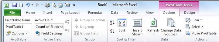 Select the first icon on the top left under the Column chart group. A pivot chart will then appear next to your pivot table.