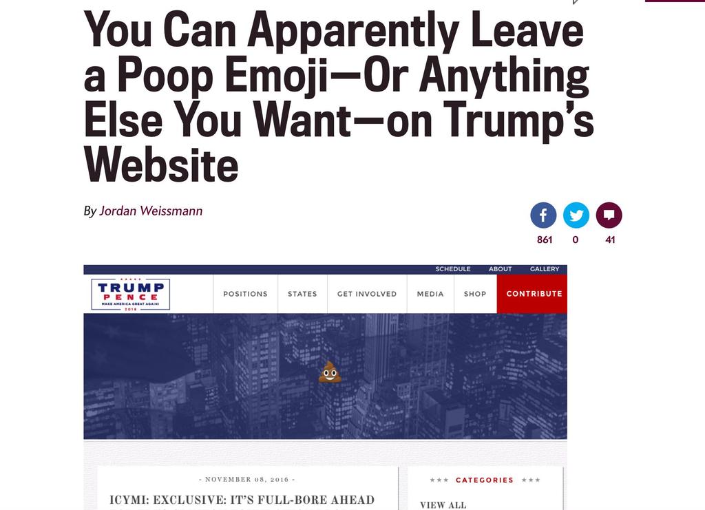 Trump s site hacked around