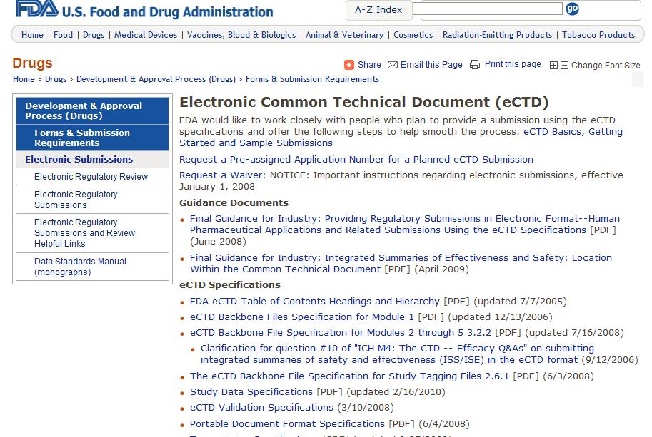 Submission & ectd Revision 2, June 2008 http://www.fda.