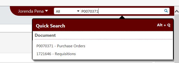 Enter the Purchase Order Number
