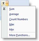 AutoSum On the Home ribbon is the Σ AutoSum button. This tool will let you quickly compute a total for rows or columns of numbers.
