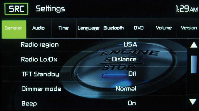 SYSTEM SETTINGS To access System Settings, touch the icon on the Main Menu screen.