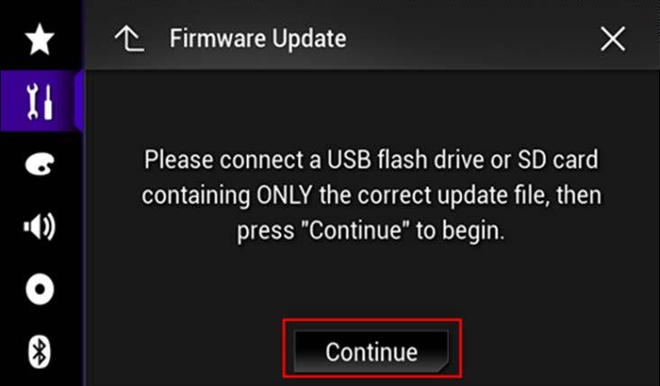 8. Touch [Firmware Update].