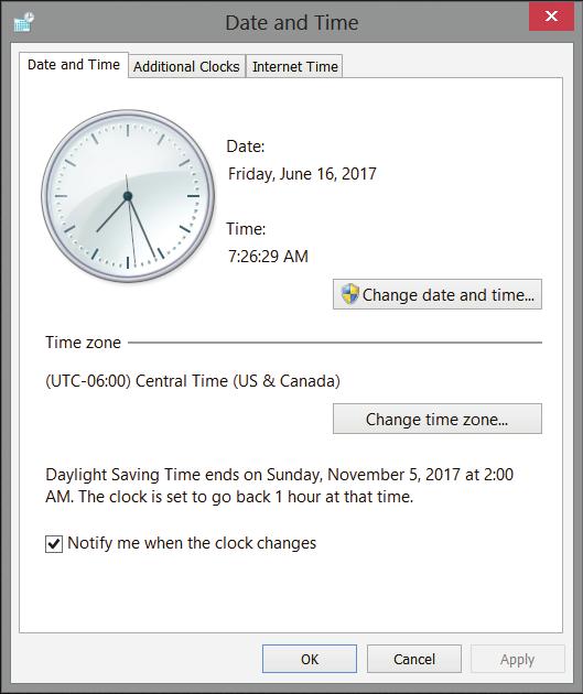 Configuring Date and Time Settings 3. Touch the date and time in the lower right-hand corner of the screen to open the Calendar and Clock screen (Figure 4). 14906TA Figure 4.