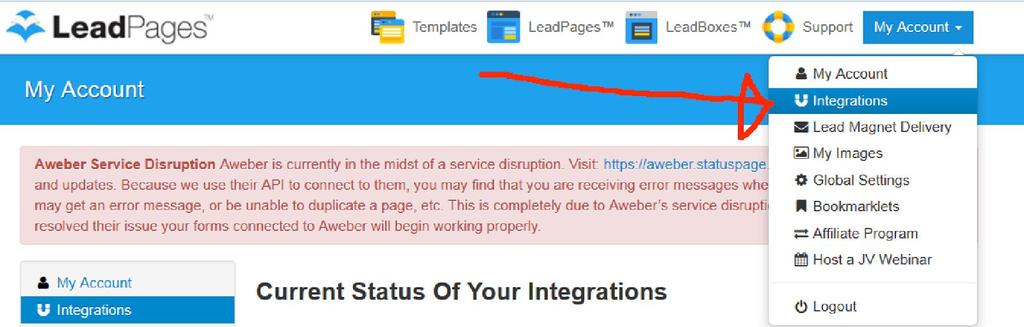 To do this you need to set the LeadPages integrations correctly on this screen; From here you then provide your login details for your Email Autoresponder account (GetResponse or other) and your