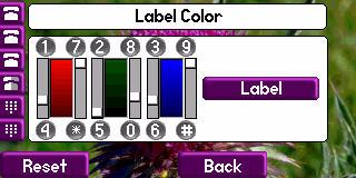Customizing Your Phone 2. Select Settings > Basic > Preferences > Label Color. Using the dial pad keys 1, 4, 7, and * change the red hues. Using the dial pad keys 2, 5, 8, and 0 change the green hues.