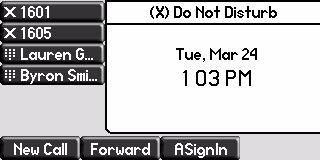 User Guide for the SoundPoint IP 670 Desktop Phone To enable Do Not Disturb: >> Press. A flashing icon and text on the graphic display indicate that Do Not Disturb is enabled.