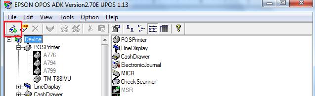 Adding the cash drawer With the OPOS Epson receipt printer, the cash register must be added using the