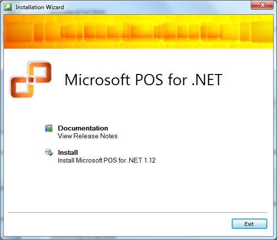Installing Microsoft POS for.net The installer for Microsoft POS for.