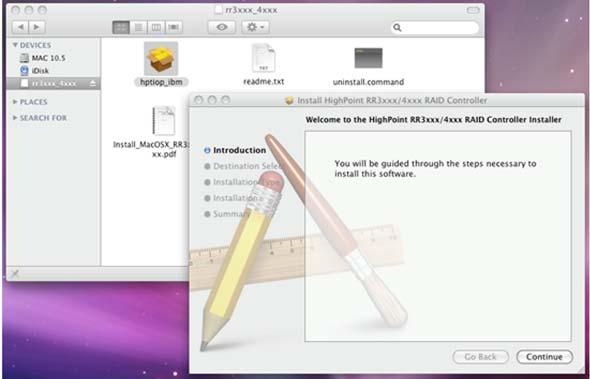 RAID Management utility. Copy the Mac driver and software package from the Software CD, to the Mac Desktop.