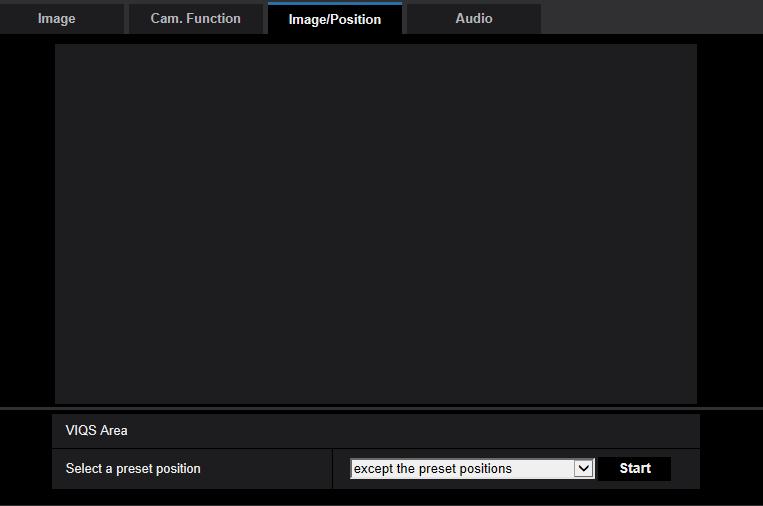 2.5.5.9 Configure the VIQS setting Click the [Setup>>] button of VIQS on the [Image/Position] tab of the Image/Audio page. ( Page 107) The items related to VIQS can be configured with this menu.