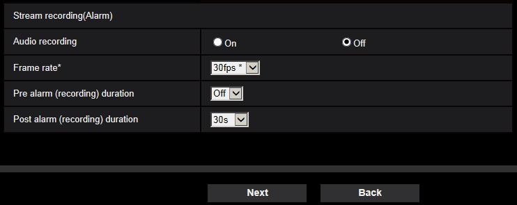 [Next] button If you select Alarm output in the alarm setup menu and click the [Next] button, the alarm output setup menu will be displayed.