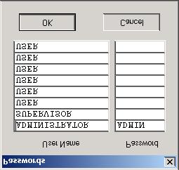 Edit the Logo and Passwords by choosing them from the Edit menu. See figures below. Figure 4-5 The logo Figure 4-6 The names and passwords 2.