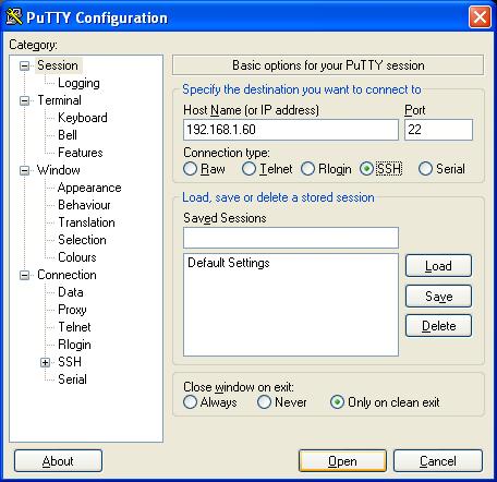 There are two types of Local Setup that can be carried out: By using SSH/Telnet Method: Using Putty, input E-Detective system IP address, Port