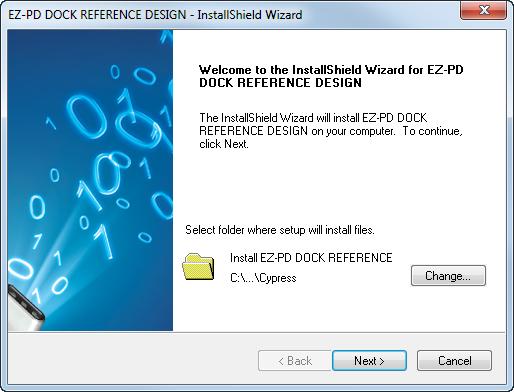 2. Installation This chapter describes the procedure to install the EZ-PD Dock Reference Design software. 2.