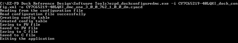 Figure 3-9. EZ-PD Dock DMC Configuration Generation Tool Operation 3.6.
