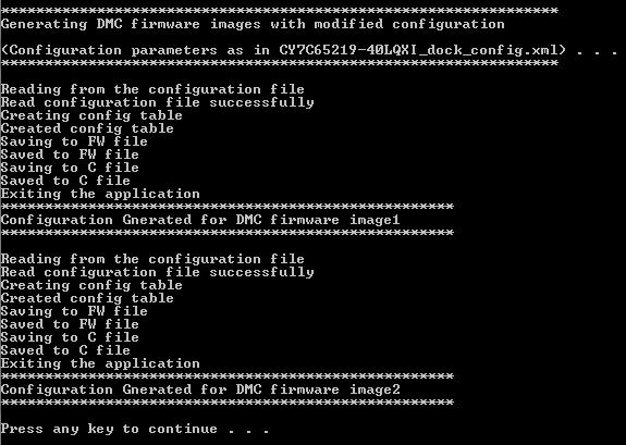 bat to create DMC firmware images (cyacd files) with the modified configuration to generate DMC firmware images with the modified configuration containing a valid CDTT (see Figure
