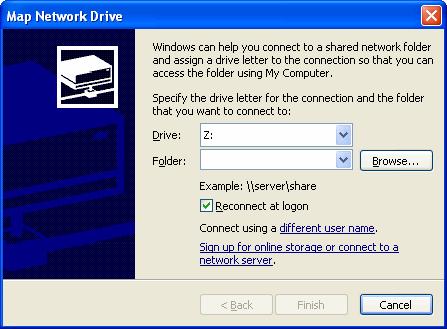 To map a drive to the SFAServ folder Installing Premier Server Step 9: Mapping a Drive to the SFAServ Folder (Optional) 1. On each workstation, in Windows Explorer, select Tools/Map Network Drive.