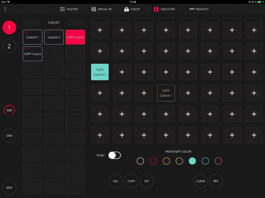 The user can modify the color of each of the buttons in the grid, so it is possible to visually appreciate each of the buttons and assign them a color depending on its