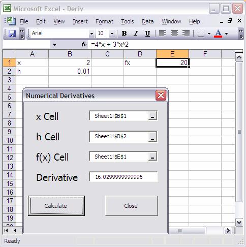 subroutine called, PutData is created which will take a double precision variable from the program and put it into a designated cell on the spreadsheet (see cell B1 in Figure 4.0 below).