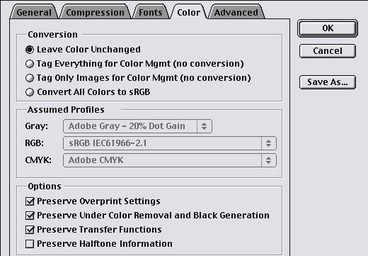 9 Recommendations for Color job options Most problems associated with accurately reproducing colors in a software program stem from reconciling the differences between the wide set of colors, or