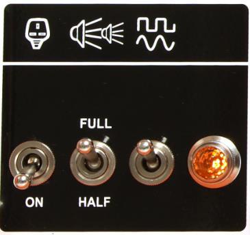 This turns on the operating voltages to the valves so that the amp is ready to play when switched to either the FULL or HALF position. FULL or HALF refers to the output power mode.