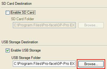 [Solution] 1. Change the SD Card setting to the USB storage setting following the steps below. <Procedure> i. Click [Project]->[Information]->[Destination Folder]. ii.
