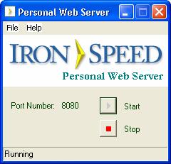 APPENDIX C: IRON SPEED PERSONAL WEB SERVER Personal Web Server Iron Speed Designer's default configuration uses the Iron Speed Personal Web Server to ensure that all operating system environments are