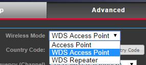 Set the Wireless Mode to WDS Access Point Frequency (Channel) is set to 6 by default.