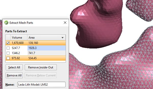 Identify Mesh Parts in the Scene Page 7 When extracting mesh parts or exporting a mesh, distinguishing between the different parts has