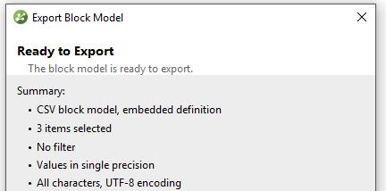 Block Model Exports Geo 4.