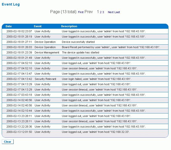View Internal Event Log To display the internal event log, choose Maintenance > View Event Log.
