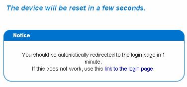 4. When the reset is complete, the Dominion PX unit restarts and the Login window is displayed. Then, you can log back into the Dominion PX.