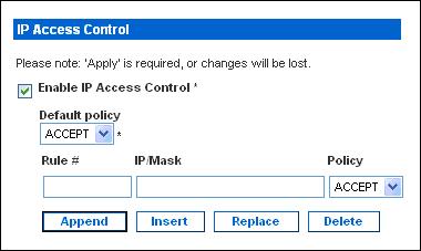 Configure the Firewall The Dominion PX has a firewall that can be configured to prevent specific IP addresses and ranges of IP addresses from accessing the Dominion PX.