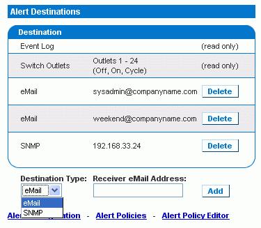 Creating Alert Destinations To set up new Alerts, first create the necessary destinations.