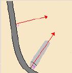 Strategy Definition (7/8) Tool Axis Mode: Lead and tilt: In this mode the tool axis is normal to the part