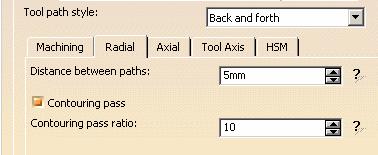 Strategy Definition (2/3) Radial tab: Distance between paths: It