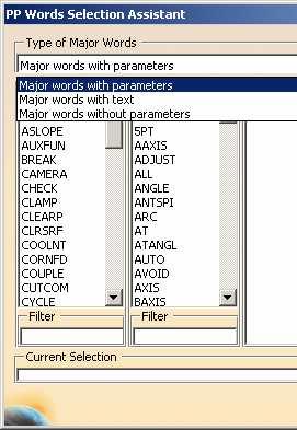 To insert a PP word, you can also press right mouse button on the cross and select «PP word list» PP Table access