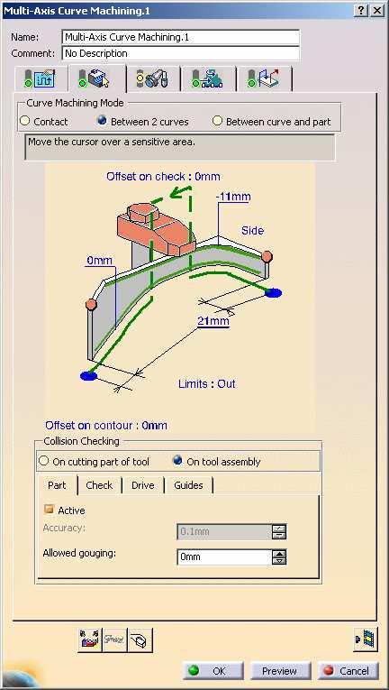 How to Create a Multi-Axis Curve Machining Operation 1 Click Multi-Axis Curve Machining Operation icon 2 2 The new