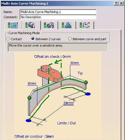 Geometry Definition (3/11) Curve Machining Mode Between 2