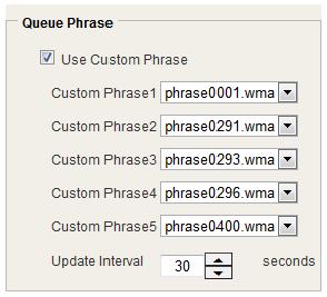 Chapter 6: Configuring Workgroups Assigning Queue Phrases For each workgroup, you can either use the system default phrases or you can use custom phrases.