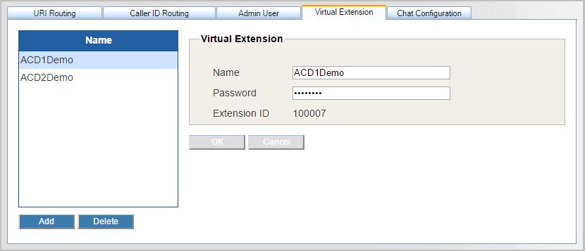 Chapter 8: Configuring Routing Virtual extensions are used to run CDR Search with the ext # and password. They are also used in AltiReports and in Advanced Call Router (ACR).
