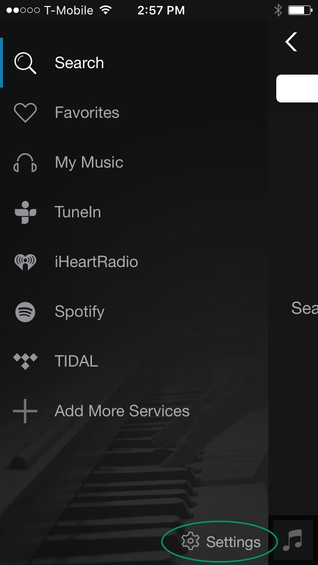 CUSTOMIZE MUSIC SERVICES IN MAIN SCREEN Once you customize the music