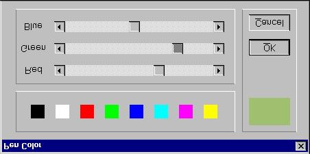 Choosing colours (colors) You can choose pen, flood-fill, and screen colours by using the MSWLogo Screen Menu Bar e.g. Set>PenColor etc.