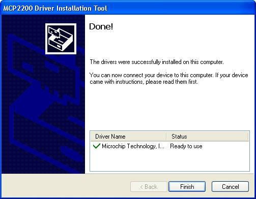 Figure 9 - USB Device Driver Done Panel If the Series 8000 Switch was plugged in your PC before the driver was installed, Windows may assign